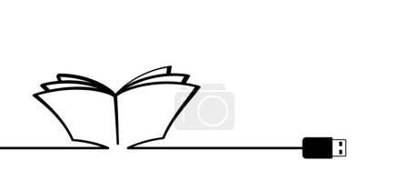 Cartoon epub Bücher oder ebooks. Buch und Seiten mit der Maus öffnen. Download für eReader. Linienzeichnung. Aufgeschlagene Bücher unterzeichnen. Logo der digitalen Buchhandlung. Fliegende Seiten. Welttag des Buches. Online-Bibliotheksshop.