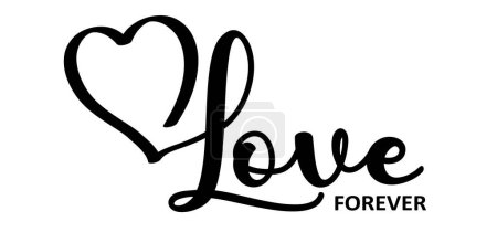 Slogan love, forever with heart icon. Fot month or 14 february, valentine, valentines day or for romantic, wedding banner sign. Match or blind date. Funny vector romance quotes. Ablaze.