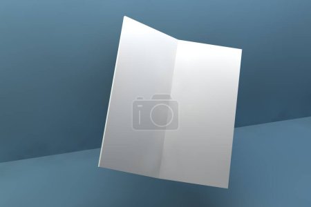 Photo for Tri-fold brochure blank white template for mock up and presentation design. 3d illustration. - Royalty Free Image