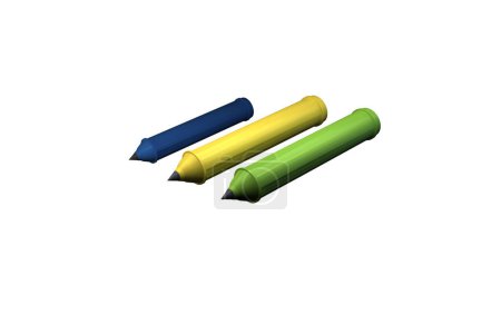 Photo for Pencil 3d render illustration icon set - Royalty Free Image