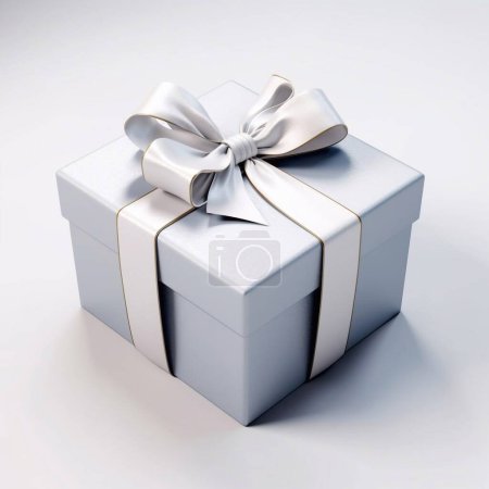 Photo for Beautiful gift box and ribbon on white background - Royalty Free Image