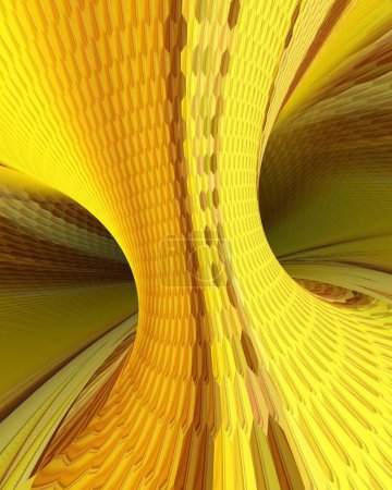 Téléchargez les photos : Fond abstrait 3D. Figurine géométrique dorée. Fond jaune élégant - en image libre de droit