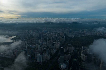 Photo for Aerial view of landsccape in Shenzhen city, China - Royalty Free Image