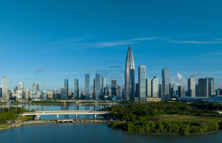 Photo for Shenzhen ,China - Circa 2022:  Aerial view of landscape in Shenzhen city,China - Royalty Free Image