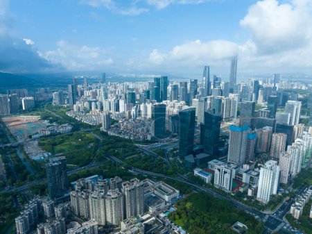 Photo for Shenzhen ,China - Circa 2022: Aerial view of landsccape in Shenzhen city, China - Royalty Free Image