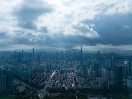 Photo for Shenzhen ,China - Circa 2022: Aerial view of landsccape in Shenzhen city, China - Royalty Free Image