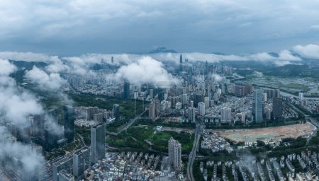 Photo for Aerial panorama view of landscape in Shenzhen city,China - Royalty Free Image