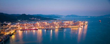Photo for Aerial view of Yantian international container terminal in Shenzhen city, China - Royalty Free Image