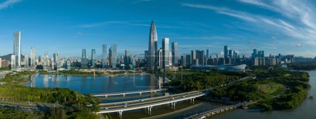 Téléchargez les photos : Vue aérienne du paysage dans la ville de Shenzhen, Chine - en image libre de droit