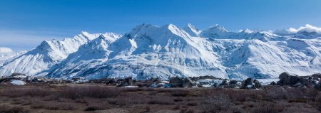 Foto de Vista panorámica de glaciares y montañas de nieve en el Tíbet, China - Imagen libre de derechos