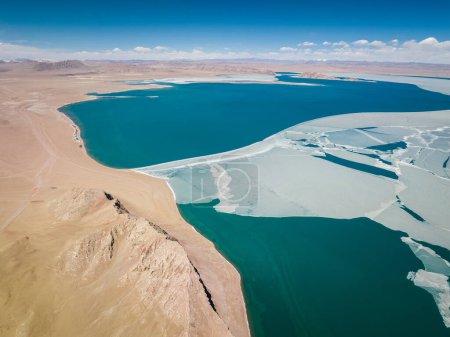 Photo for Aerial view of beautiful lake landscape in Tibet,China - Royalty Free Image