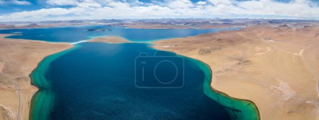 Photo for Aerial view of beautiful lake landscape in Tibet,China - Royalty Free Image