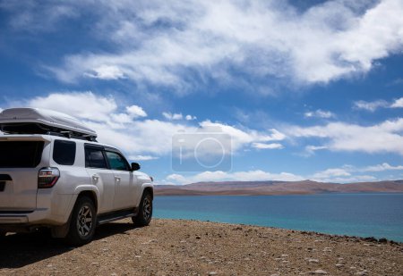 Photo for Driving off road car on the high altitude mountains - Royalty Free Image