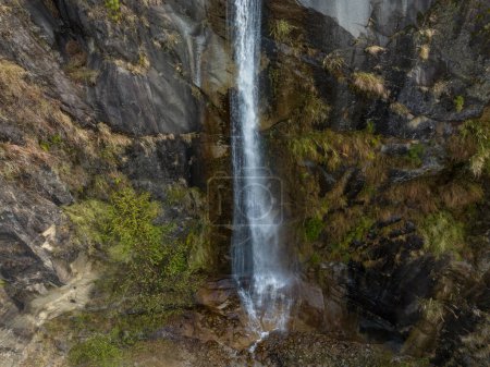 Photo for Aerial view of beautiful waterfall mountain landscape in tibet, China - Royalty Free Image