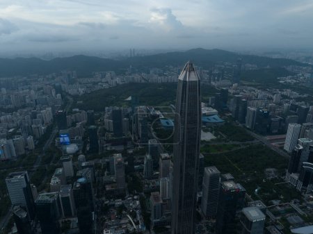 Foto de Vista aérea del paisaje en la ciudad de Shenzhen, China - Imagen libre de derechos