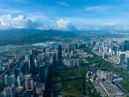 Photo for Shenzhen ,China - May 29,2022: Aerial view of landscape in Shenzhen city, China - Royalty Free Image
