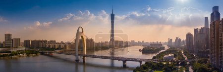 Photo for Guangzhou ,China - July 26,2023: Aerial view of landscape in Guangzhou city, Chin - Royalty Free Image