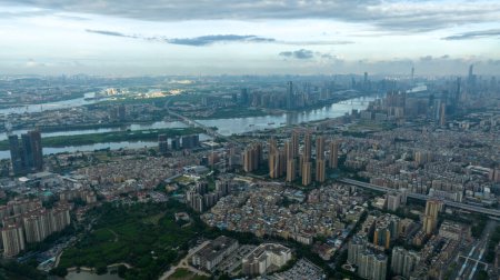 Photo for Guangzhou ,China -August 05,2023: Aerial view of landscape in Guangzhou city, China - Royalty Free Image