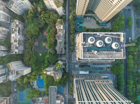 Téléchargez les photos : Vue aérienne du paysage dans la ville de Guangzhou, Chine - en image libre de droit