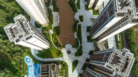 Foto de Aerial view of urbanization in China - Imagen libre de derechos