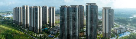 Foto de Aerial view of urbanization in China - Imagen libre de derechos