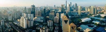 Photo for Aerial panoramic view of landscape in Guangzhou city, China - Royalty Free Image