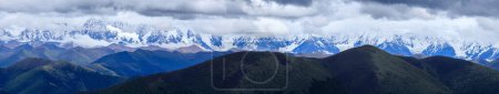 Photo for Beautiful snow capped mountain  landscape in Sichuan, China - Royalty Free Image