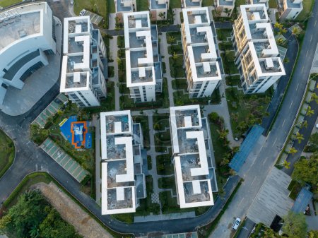 Foto de Vista aérea de la casa moderna en la isla de Hainan, China - Imagen libre de derechos