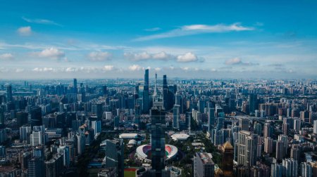 Foto de Vista aérea del paisaje en la ciudad de Guangzhou, China - Imagen libre de derechos
