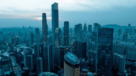 Vue aérienne du paysage dans la ville de Guangzhou, Chine