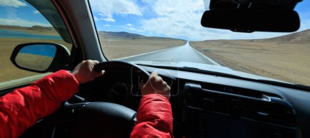 Photo for Car road trip in tibet, China - Royalty Free Image