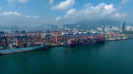 Photo for Shenzhen ,China - November 04,2023: Aerial view of Yantian international container terminal in Shenzhen city, China - Royalty Free Image