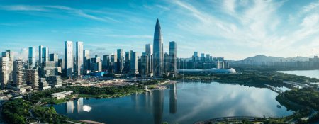 Vista aérea del paisaje en la ciudad de Shenzhen, China