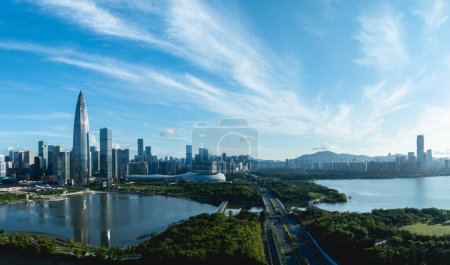 Vue aérienne du paysage dans la ville de Shenzhen, Chine