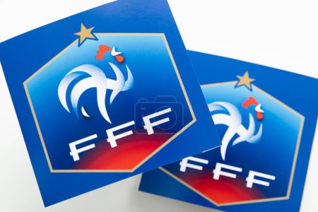 Photo for LONDON, UK - December 2022: France national football team logo French football federation emblem badge. - Royalty Free Image