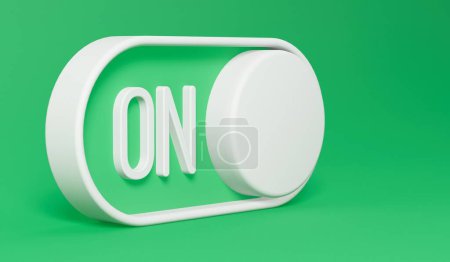 Photo for On off toggle switch turned on. Business startup concept. 3D Rendering. - Royalty Free Image