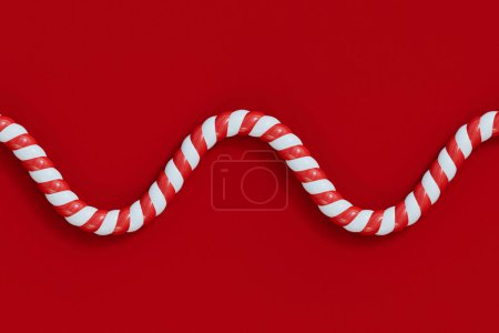 Photo for Christmas candy cane red and white striped background. Festive striped candy. 3D Rendering. - Royalty Free Image