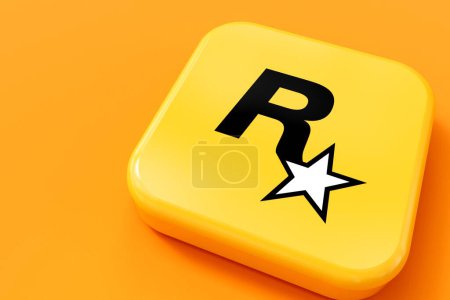 Photo for LONDON, UK - July 2023: Rockstar video game company logo. 3D Rendering. - Royalty Free Image