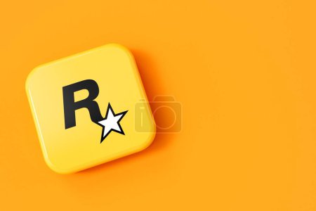 Photo for LONDON, UK - July 2023: Rockstar video game company logo. 3D Rendering. - Royalty Free Image