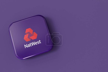Téléchargez les photos : LONDRES, Royaume-Uni - Juillet 2023 : Logo de la société Natwest bank. Rendu 3D. - en image libre de droit