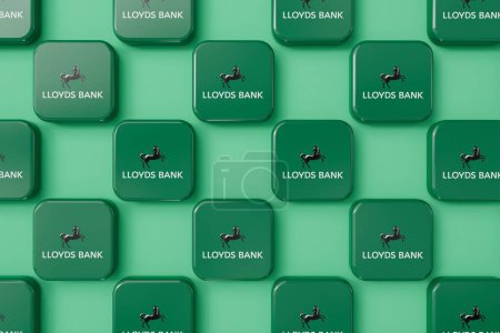 Téléchargez les photos : LONDRES, Royaume-Uni - Juillet 2023 : Logo de la banque Lloyds. Rendu 3D. - en image libre de droit