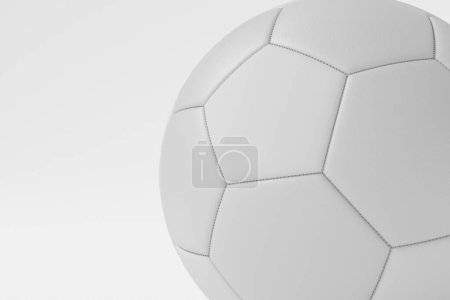 Téléchargez les photos : Un ballon de football en cuir blanc. Rendu 3D. - en image libre de droit