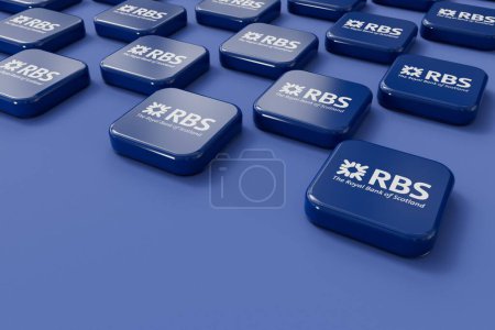 Photo for LONDON, UK - July 2023: Royal bank of Scotland bank company logo. 3D Rendering. - Royalty Free Image