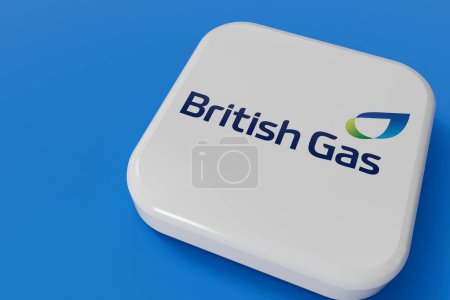 Foto de LONDRES, Reino Unido - julio de 2023: logotipo de la compañía proveedora de energía de gas británica. Renderizado 3D. - Imagen libre de derechos