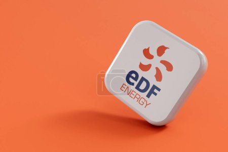 Photo for LONDON, UK - July 2023: EDF gas and electricity energy supplier company logo. 3D Rendering. - Royalty Free Image
