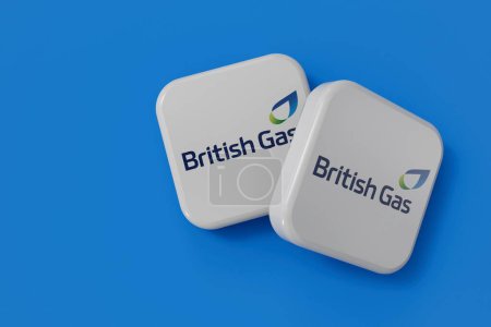 Foto de LONDRES, Reino Unido - julio de 2023: logotipo de la compañía proveedora de energía de gas británica. Renderizado 3D. - Imagen libre de derechos