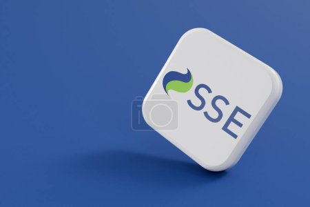 Photo for LONDON, UK - July 2023: SSE gas and electricity energy supplier company logo. 3D Rendering. - Royalty Free Image