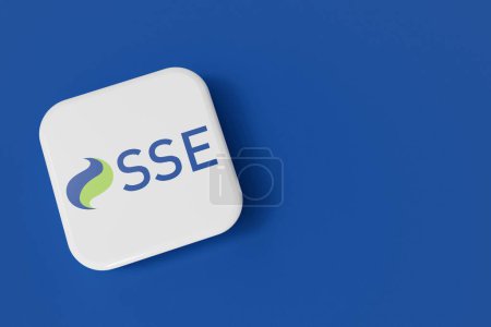 Foto de LONDRES, Reino Unido - julio de 2023: logotipo de la empresa proveedora de gas y electricidad SSE. Renderizado 3D. - Imagen libre de derechos