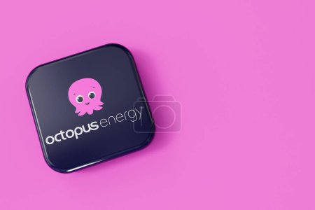 Photo for LONDON, UK - July 2023: Octopus Energy gas and electricity energy supplier company logo. 3D Rendering. - Royalty Free Image
