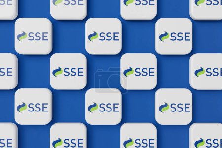 Foto de LONDRES, Reino Unido - julio de 2023: logotipo de la empresa proveedora de gas y electricidad SSE. Renderizado 3D. - Imagen libre de derechos